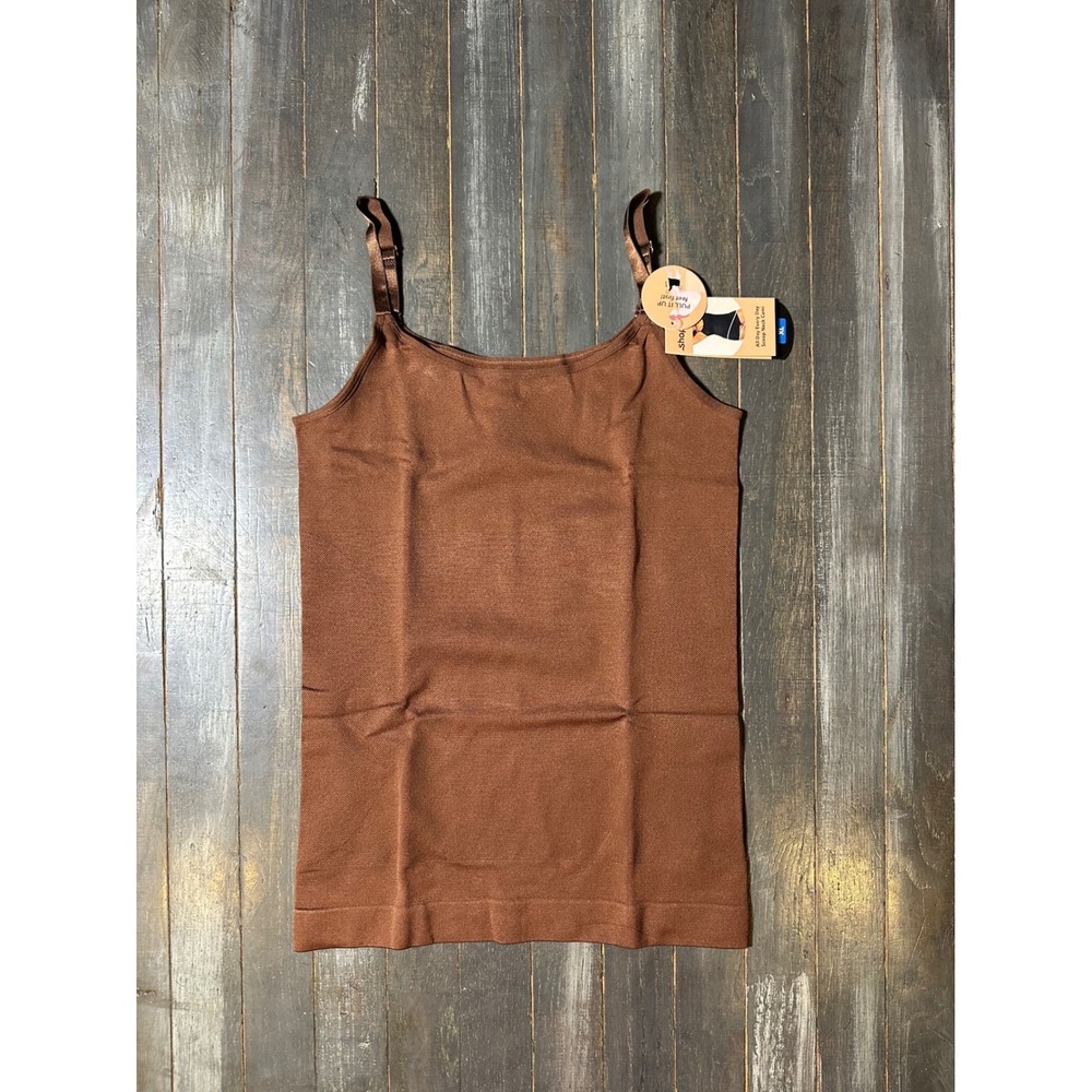 Shapermint Essentials All Day Every‎ Day Scoop Neck Cami Brown XL 62001